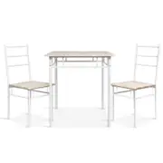 Artiss Oak & White Dining Table and Chairs Set
