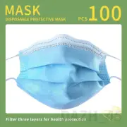 Blue Disposable Face Mask, 100 Pack, 3 Layers of Protection with Premium Quality