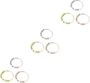 SAFIGLE 3sets Stainless Steel Ring Beads for Men Fidget Ring Fashion Anxiety Jewelry 3pcs*3