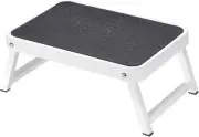 Hailo OneStep | Steel Step | Large Step with Non-Skid mat | Lightweight | White