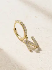 [Persée] Persée - Initial 18-karat Gold Diamond Single Earring - H H Gold