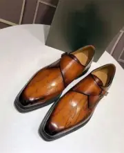 Tailor Made Leather Single Monk Modern Shoes for Men Customized Party & Wedding