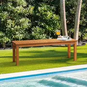 Livsip 2 Seater Garden Bench Outdoor Slatted Seat Wood Patio Dining Chair