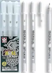 Sakura Gelly Roll Pen, White, Assorted Sizes, Fine/Medium/Bold -3 Pen Set-Au