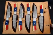 CUSTOM HANDMADE DAMASCUS STEEL KITCHEN KNIFE SET / STEAK KNIFE SET / CHEIF KNIFE