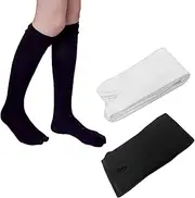 [CENZICOM] 2 Pairs Split Toe Tabi Socks, Casual Sandal Split Long Socks Japanese Socks for Men Women