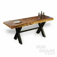 在飛比找樂天市場購物網優惠-LOFT 復古風格 泰森6尺原木餐桌 交叉腳 TBB011