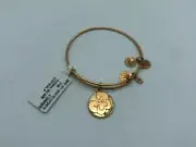 Alex and Ani New Because I Love You Stepmom Charm Bangle Gold Bracelet New tag