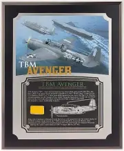 WWII TBM Avenger Relic Plaque - Full Color 8"x10"