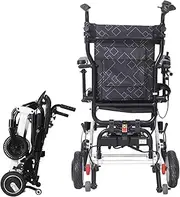 Folding Electric Powered Wheelchair, Lightweight Portable Smart Chair, Personal Mobility Scooter Wheelchair, Weighs Only 51 Lbs - Supports Up to 220 Lbs