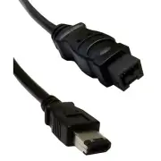 6ft Firewire 400 9 Pin to 6 Pin Cable IEEE-1394a 6 foot BLACK 10E3-96006BK