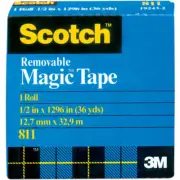 Scotch (R) Removable Tape .50"X36yd- (Pack of 3)