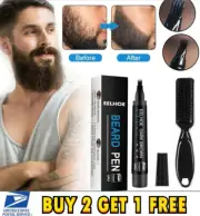 Beard Filling Pen Kit Salon Hair Engraving Styling Eyebrow Brush Tool Waterproof