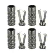 Shoelace Tips, 4Pcs Shoelace Head Tips for Shoes String, Dark Grey Style D