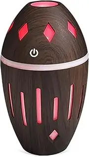 Namolit Humidifier Portable Desktop Air Humidifier with Colorful Lights Essential Oil Diffuser Cool Mist Maker Night Light for Home Office USB Plug and Play Dark Wood