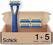 Schick Hydro Groomer — Beard Trimmer for Men, Beard Groomer with 5 Razor Blades, Blue