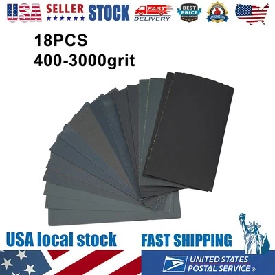 400,600,800,1000,1200,1500,,2500,3000 Grit Sandpaper Wet / Dry 18pcs/Set