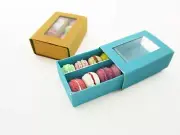 Dollhouse Miniatures Food 2 Boxes Of Color Mixed Macaroon Paper Supply 13792