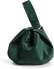 [Hoxis] Women Clutch Velvet Top Handle Bag Wristlet Small Tote Purse