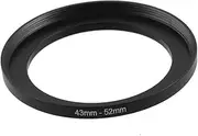 uxcell Metal Step Up Filter Ring Adapter, 43mm to 52mm Step-Up Adapter Ring Filters for Camera Lenses Hood, Aluminum Male 43mm to Female 52mm Camera Stepping Rings, Black