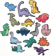 15 Pcs Little Dinosaur Embroidered Sew on/Iron on Patch Colour Fabric Crafts Cute Styles Emblem Patches for T-Shirt,Backpacks,Clothes,Jeans,Jacket,Vest,Hats,Sewing Applique DIY Decoration Accessor