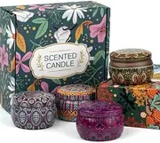 EcoSphere Finds 4- Pack of Scented Soy Wax Candles Gift Set | Portable Stress Relief for Home Decor and Travel Aromatherapy| Ideal for Mother Day, Christmas, Thanksgiving, Valentine's,Birthday Gifts