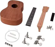 23 Inch Unfinished DIY Ukulele Kit Ukelele Plywood Body Okoume Solid Wood Uke Neck Open Style String Tuners for Ukulele rs White 23 Inch