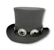 Gray 100% Wool Felt Top Hat Concho Band Victorian Costume Slash Mad Hatter USA