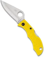 Spyderco Ladybug 3 Salt Lightweight Knife with 1.93" Corrosion Resistant H-1 Stainless Steel Blade and Durable Hi-Viz Yellow FRN Handle - PlainEdge - LYLP3