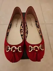 Christian Siriano Shoes Womens Ballet Flats Red With Tassel Sz 8 New
