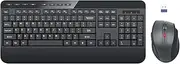 Wireless Keyboard and Mouse Combo with Wrist Rest, Foldable Legs, EDJO 2.4GHz Full-Sized Computer Keyboard, USB Mouse with 6 Buttons, Long Battery Life, Lag-Free for Laptop, PC, Windows, Mac（Black）