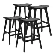 La Bella 4 Set 65cm Black Wooden Bar Stool KANSO Padded PU Kitchen Dining Chair