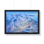 Mad River Glen VT Trail Map Framed Poster Vermont Ski Resort 30x20