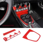 3PCS Red Center Control Gear Shift & A/C Panel Trim For Toyota 86/Subaru BRZ 22