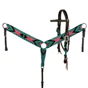 Sangria Corded Mohair Browband Headstall and Breastcollar Set