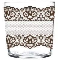 在飛比找Yahoo奇摩購物中心優惠-《EXCELSA》寬口玻璃杯(棕蕾絲370ml) | 水杯 