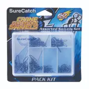 SureCatch Black Crane Swivels with Coastlock Snap 60 Pack Black