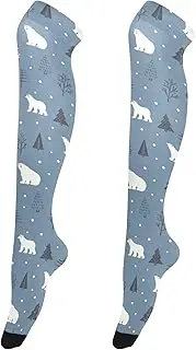 [Caihoyu] Women'S Knee High Socks Comfortable Tube Socks Long Stockings Above Knee High Socks for Daily Wear, Cosplay Polar Bears, Polar Bears