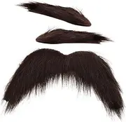 Cabilock 1 Set of Stage Performance Mustache and Eyebrow Cosplay Party Beard Eyebrow Props