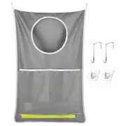 Foldable Door-hanging Laundry Bag Large Capacity Clothes Storage Bag For Clothes Storage Management Gray