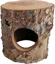 ShengQuanHao Small Animal Hideout, Wooden Hamster Tunnel, Hollow Tree Trunk Hideout for Ferret Small Animals