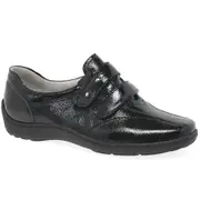 Waldlaufer Stone Womens Rip Tape Fastening Shoes Black Patent Uk 5.5