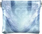 [Joitme] Purple Wings Blue Coin Purse, Mini Wallets for Women, Wallet Pouch for Women, Purple Wings Blue, 4.33x3.74In, Purple Wings Blue