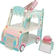 OFFSCH Creative Ice Cream Truck Cupcake Stand Cake Holder for Birthday Wedding Party Decoration Fun Dessert Display Rack for Snacks Biscuits Sweets Easy Assembly