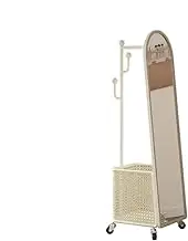Full Length Mirror Full-Length Mirror, Floor-to-Ceiling Mirror, Rotating Dressing Mirror, Clothes Hanger, Coat Rack, Integrated Mirror, Bedroom Fitting Mirror Full Body Mirror(White)