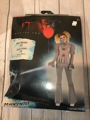 IT Chapter Two Pennywise Adult Medium (6-8) Costume -NEW
