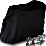 Valchoose 48" L x 22" W x 38" H Upgraded Mobility Scooter Storage Cover, 420D Oxford Fabric Scooter Weather Cover, with Waterproof Strip, Water Resistant, Anti-UV, Heavy Duty, Storage Bag (Black)