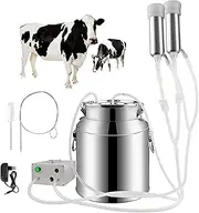Milking Machine, 14L Electric Goat Milker Milking Machine Portable Stainless Steel Cattle Cow Milking Machine Vacuum Sheep Goat Milker for Home Small-scalefarm Cow Milking Machine