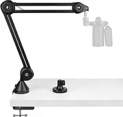 Geekria for Creators Microphone Arm Compatible with Fifine K669, K670 AmpliGame A6 Mic Boom Arm Mount Adapter with Tabletop Flange Mount, Suspension Stand, Mic Scissor Arm, Desk Mount Holder