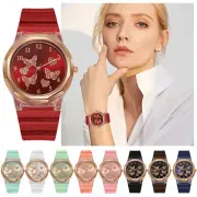 Fashion Sleek Minimalist Women's Quartz Silicone Strap Watch Gift Watch